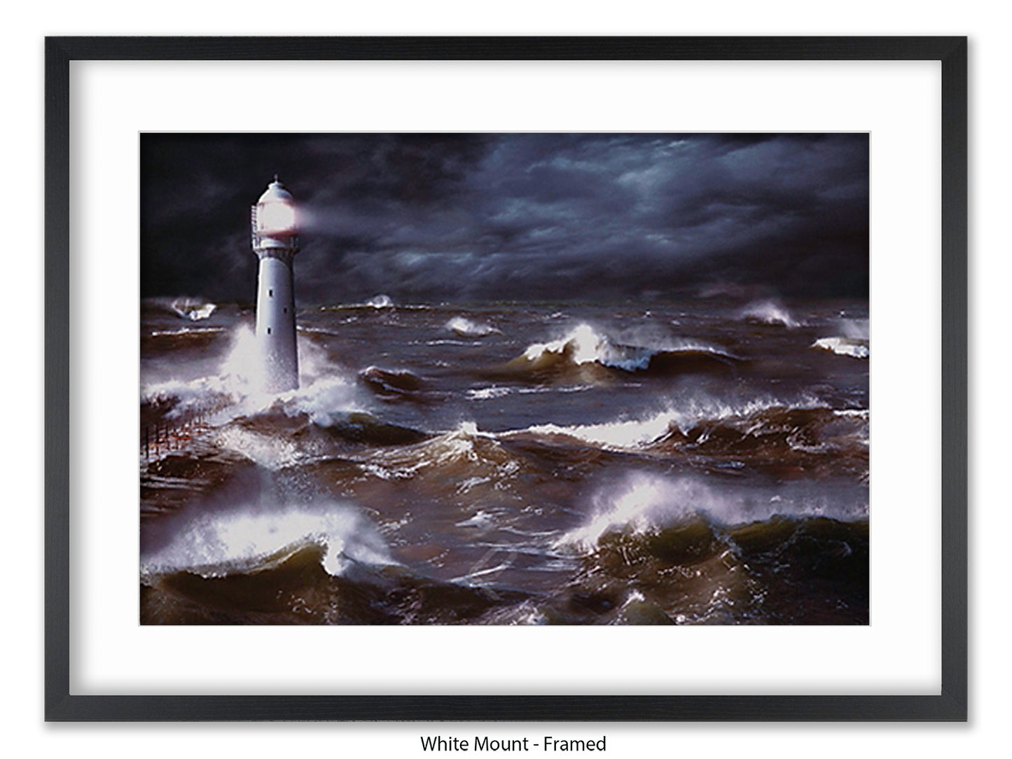 Lighthouse & Waves South Africa Poster