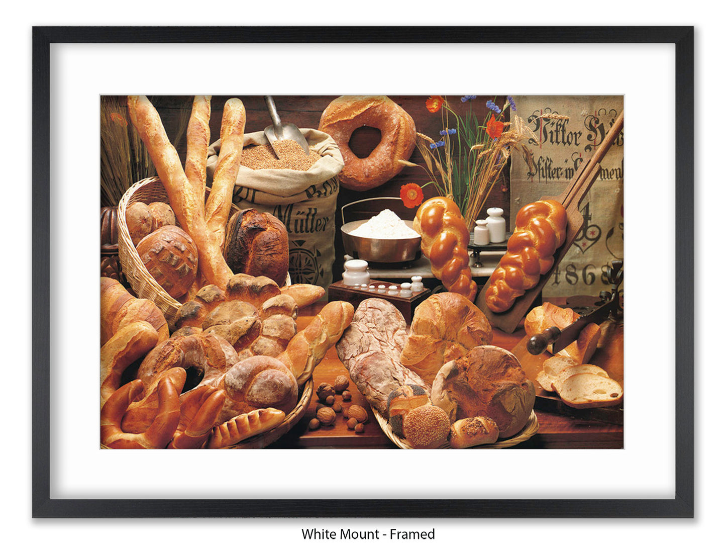 Italian Bread Kitchen Food Art Poster