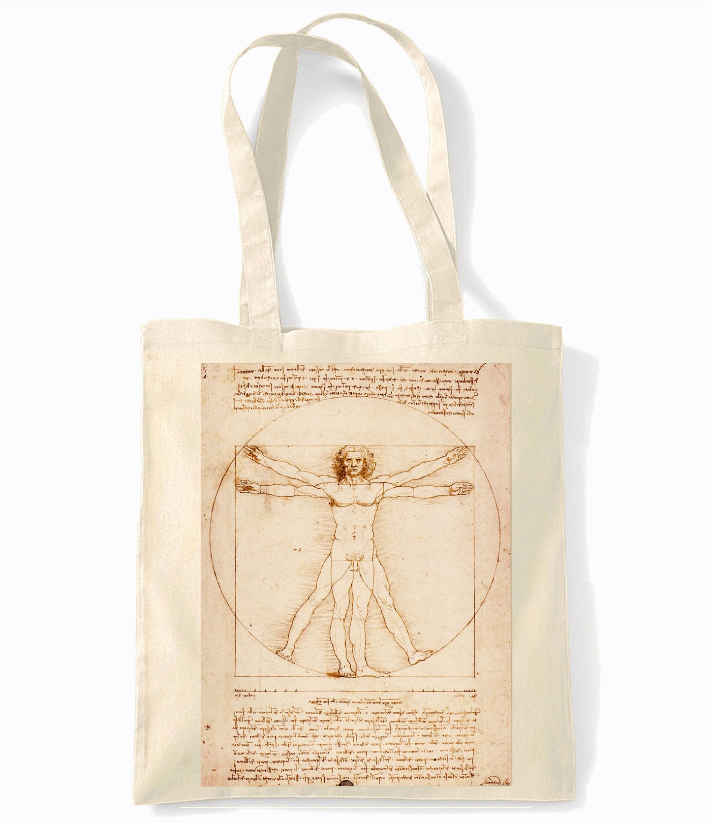 Leonardo Da Vinci - Virtruvian Man - Retro Shopping Tote Bag