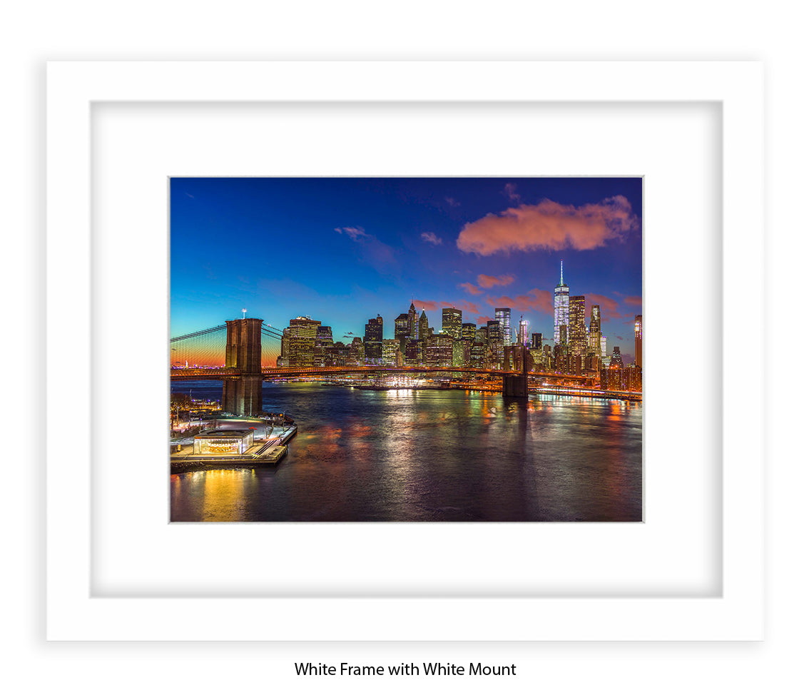 New York City Manhattan With Brooklyn Bridge Assaf Frank Art Print