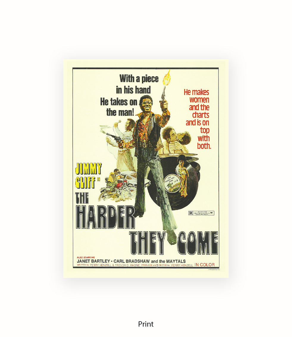 The Harder They Come Print Ð 1972 Jimmy Cliff Reggae Film Art Ð