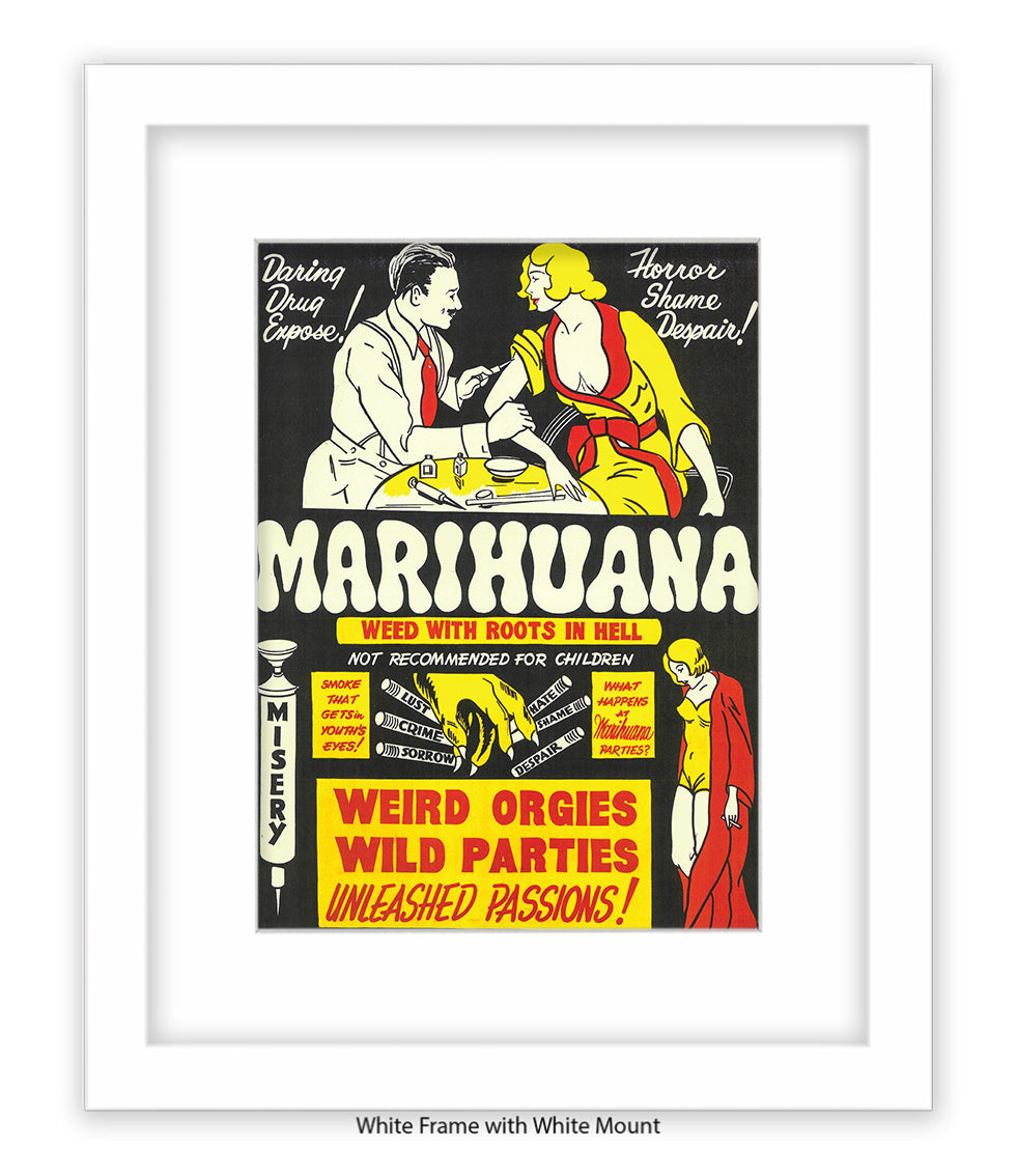 Marihuana - Weed with Roots Hell - Art Print