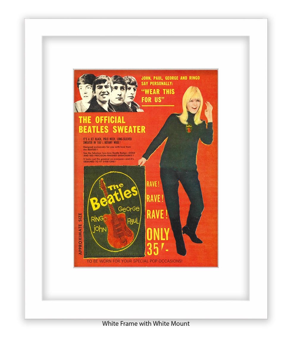 Beatles Official Sweater Blonde Girl Art Print