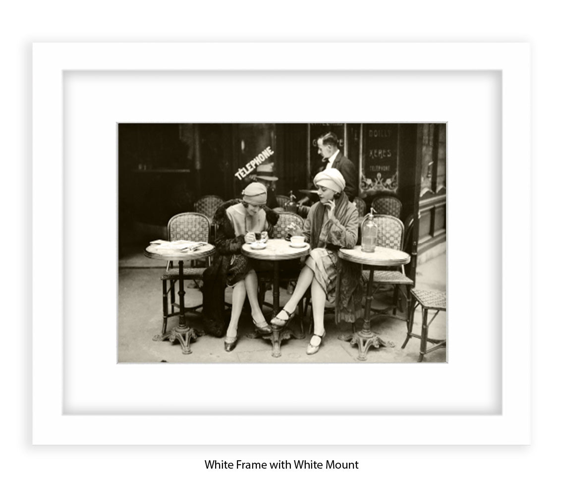 French Cafe - 2 Ladies - Vintage Street Photography - Art Print