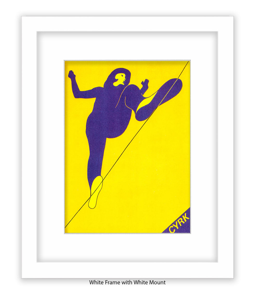 Tightrope CYRK Yellow Art Print