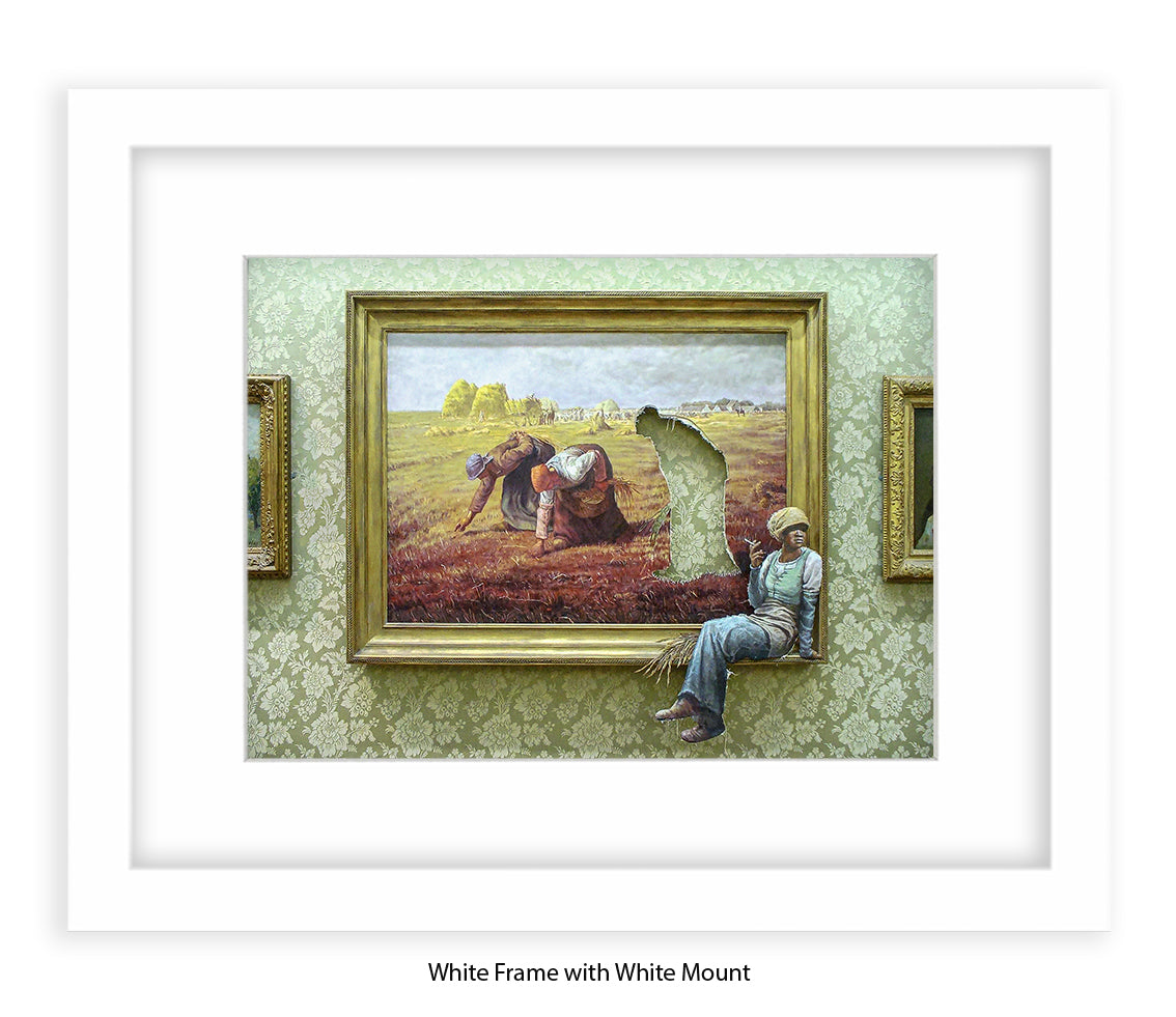 Cigarette Break Out of the Frame Banksy Art Print
