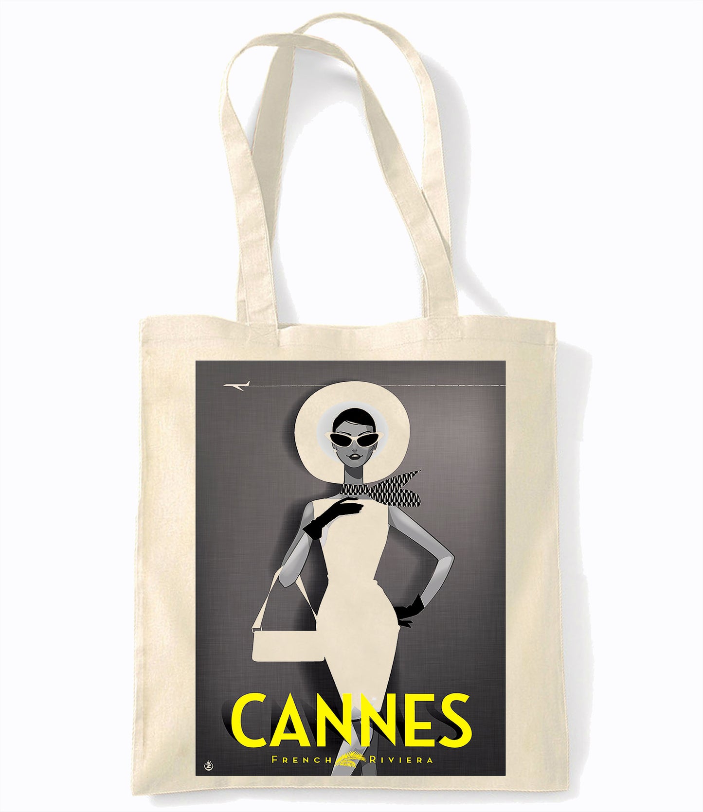 Cannes Girl - France - Retro Shopping Tote Bag