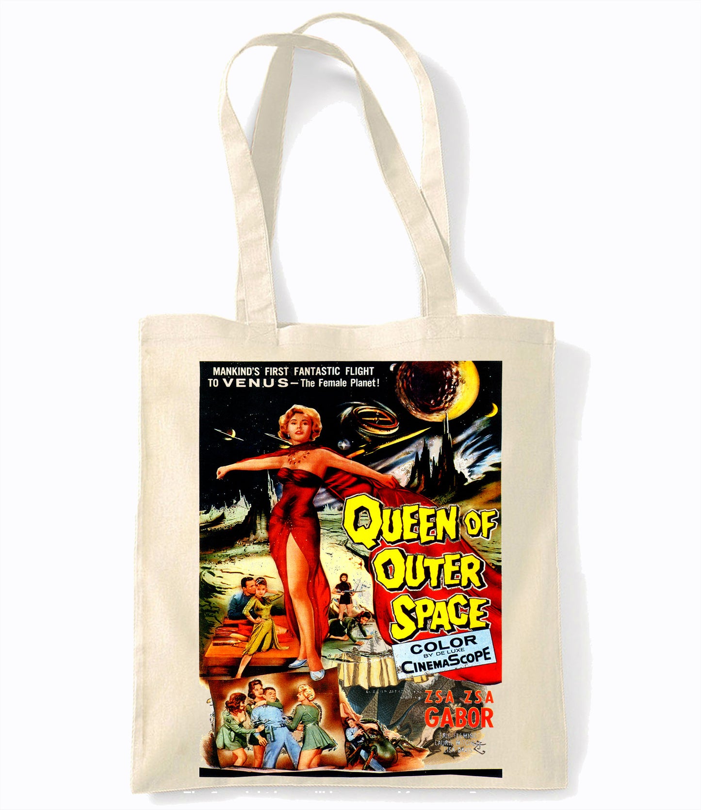 Queen Of Outer Space - Retro Shopping Tote Bag