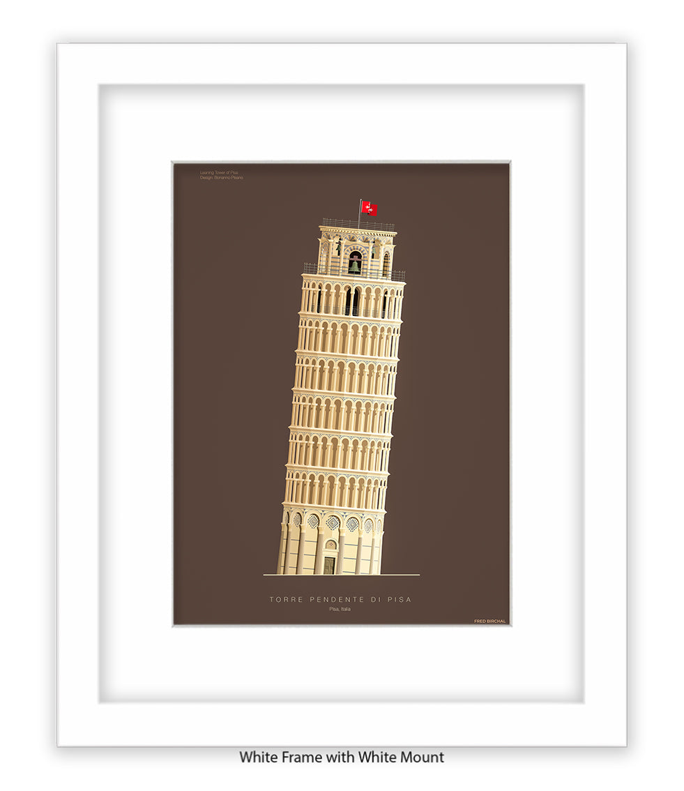 Leaning Tower of Pisa Italy Fred Birchal Art Print
