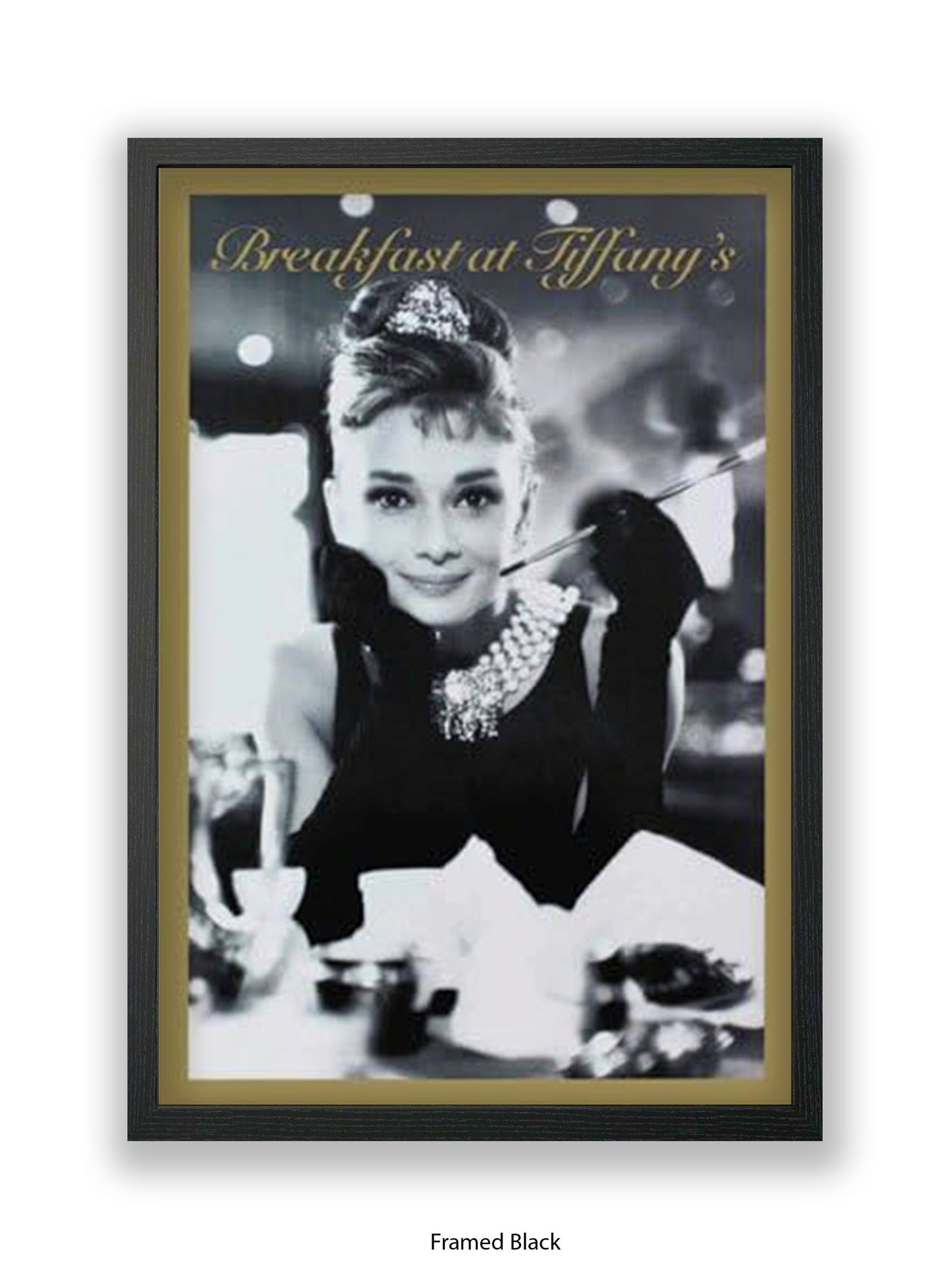 Breakfast At Tiffany's - Window - Gold Border - One sheet poster