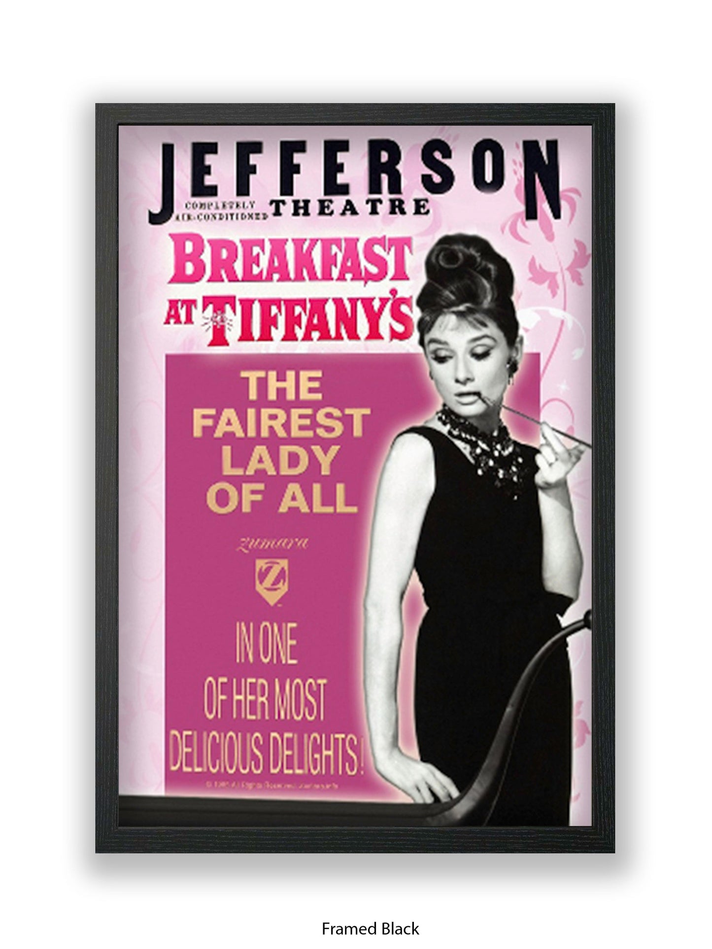 Breakfast At Tiffany's - Jefferson Theatre - 1985 Xenox Movie Archive- Pink - One sheet poster