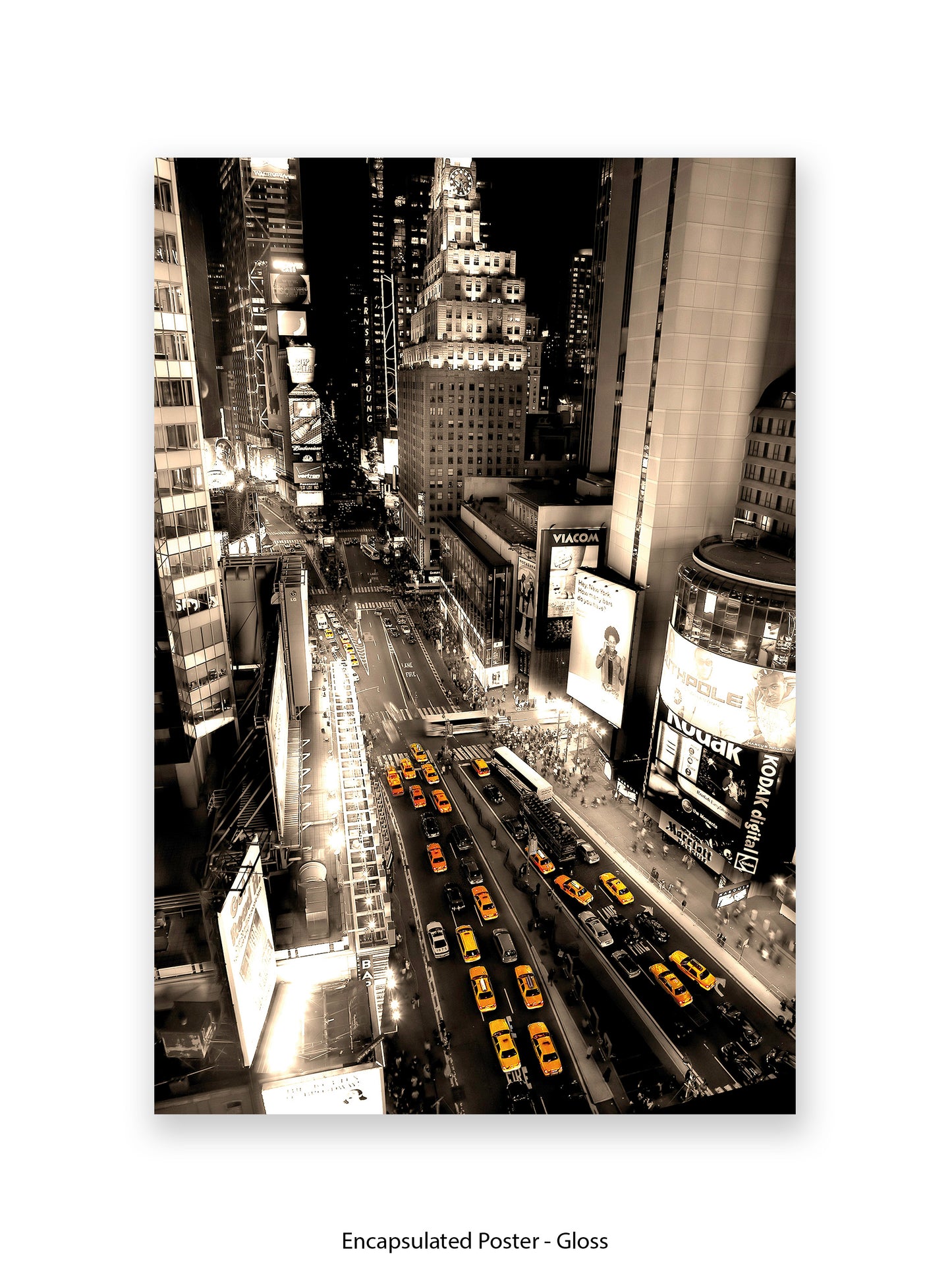 New York Aerial View Yellow Taxis Giant Poster