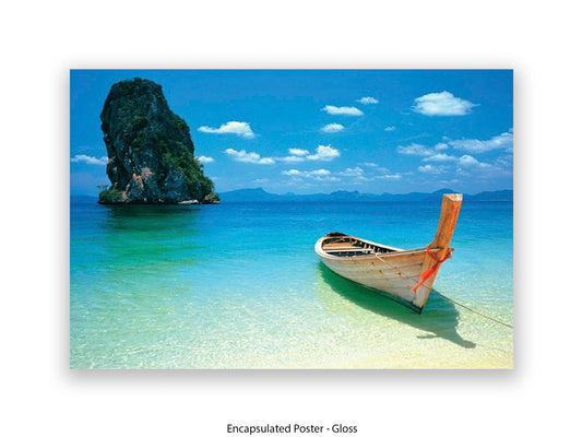 Phuket Beach Boat Giant Poster