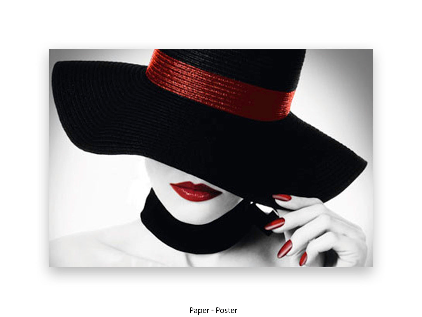 Vogue Style - Black Hat Red Lips Giant Poster