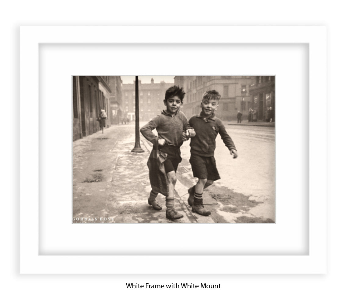 Gorbals Boys, Glasgow 1948 – Vintage Sepia Photographic - Art Print