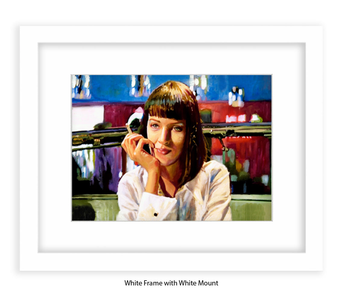 Pulp Fiction - Uma Thurman - Diner - Michael Kozlov Art Print