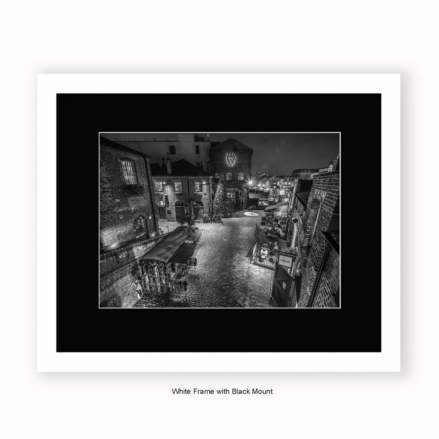 London - Camden Stables Market Cyberdog - b/w - Mounted & Framed Art Print