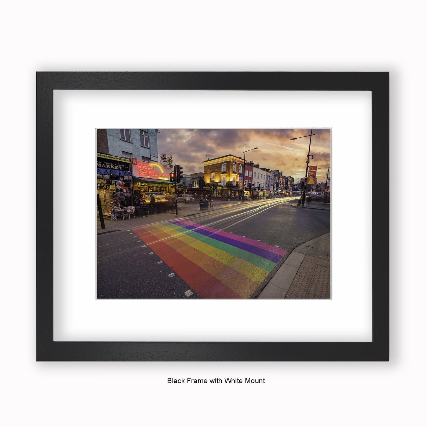 London - Camden High Street Pride Coloured Crossing - Mounted & Framed Art Print
