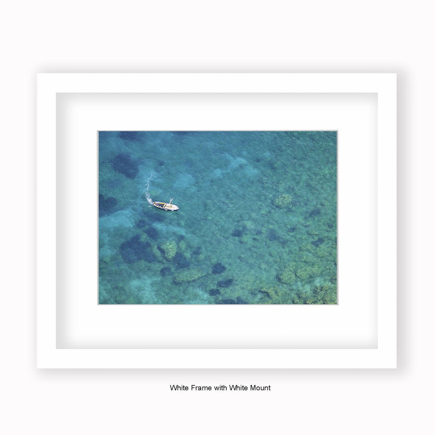 Italy - Capri Sea View - Boat - Mounted & Framed Art Print