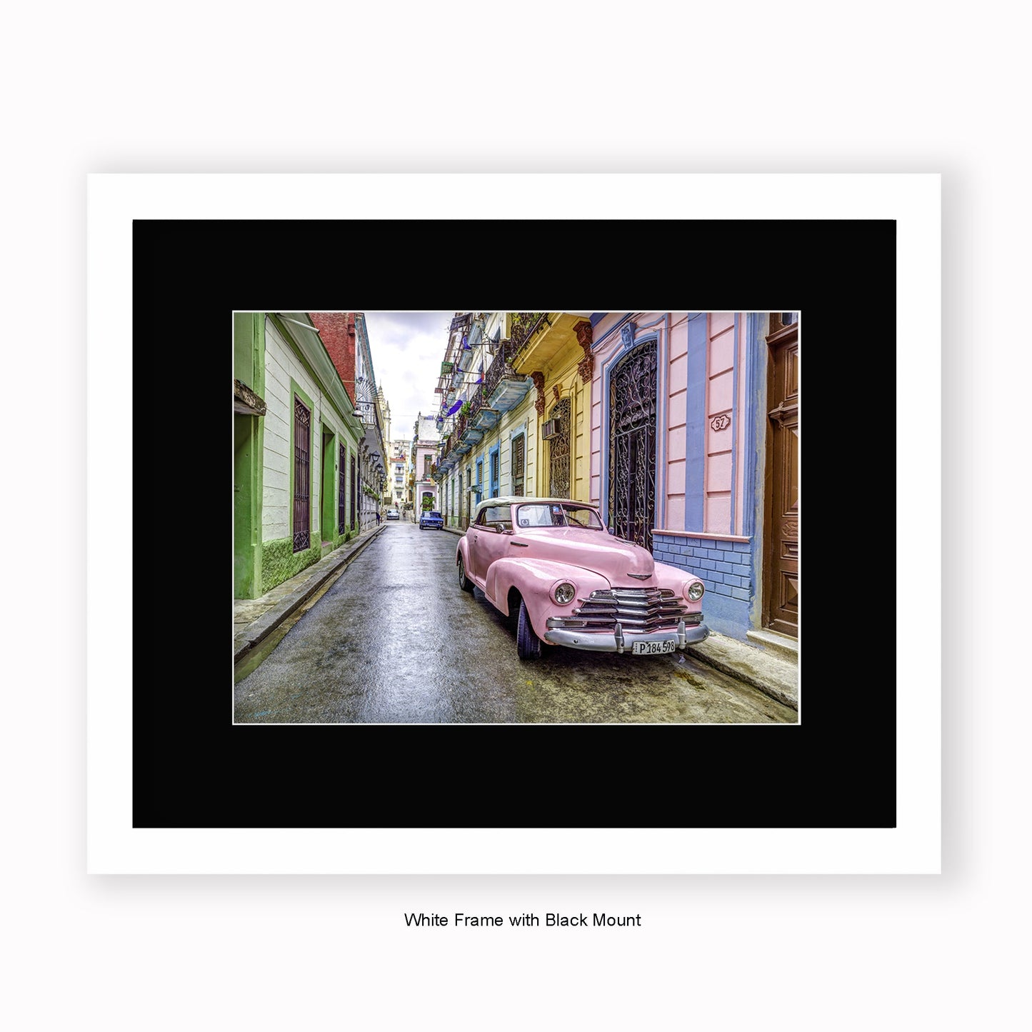 Cuba - Pink Car Close Up Reg P184598 - Mounted & Framed Art Print