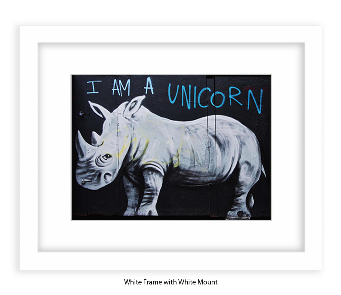 I Am A Unicorn - Rhino - Mounted & Framed Banksy Print