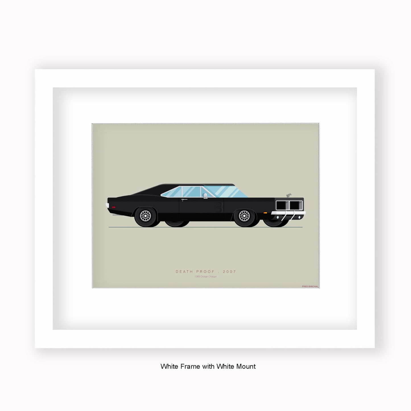 Death Proof - 1969 Dodge Charger - Mounted & Framed Art Print