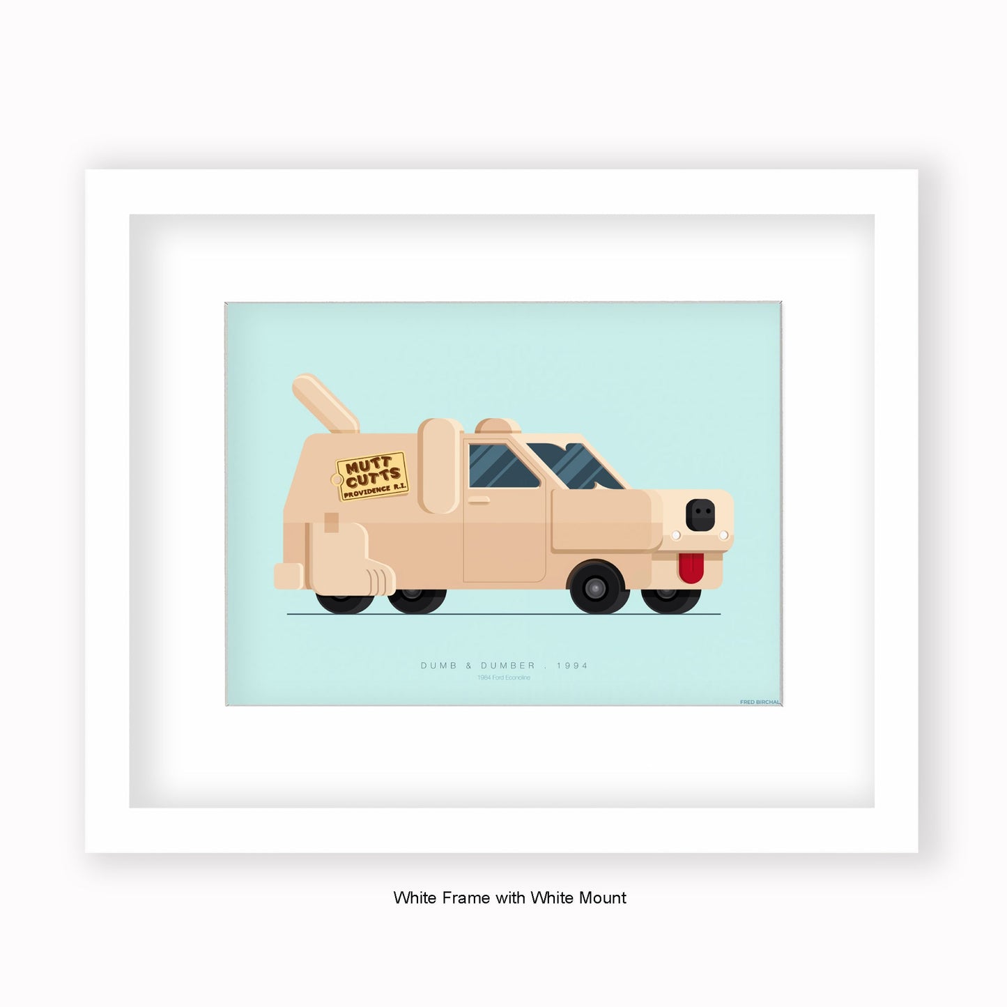 Dumb & Dumber - 1984 Ford Econoline - Mounted & Framed Art Print