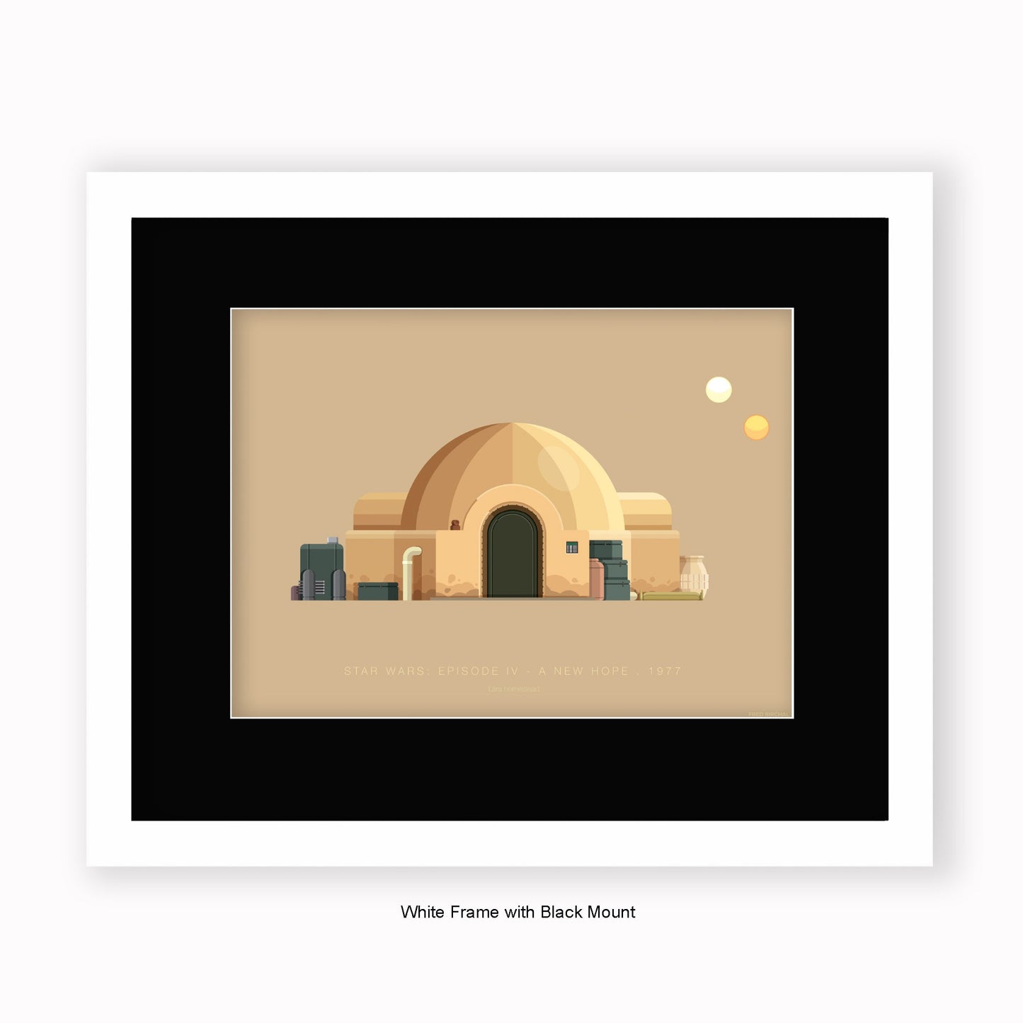 Star Wars IV - Lars Star Wars IV - Lars Homestead - Mounted & Framed Art print
