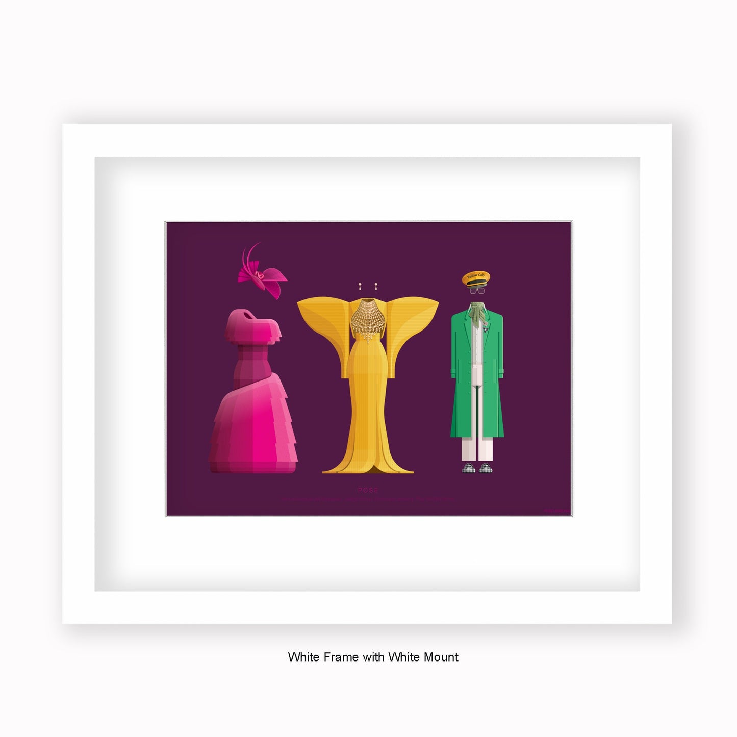 Pose 3 Characters - Mounted & Framed Art print