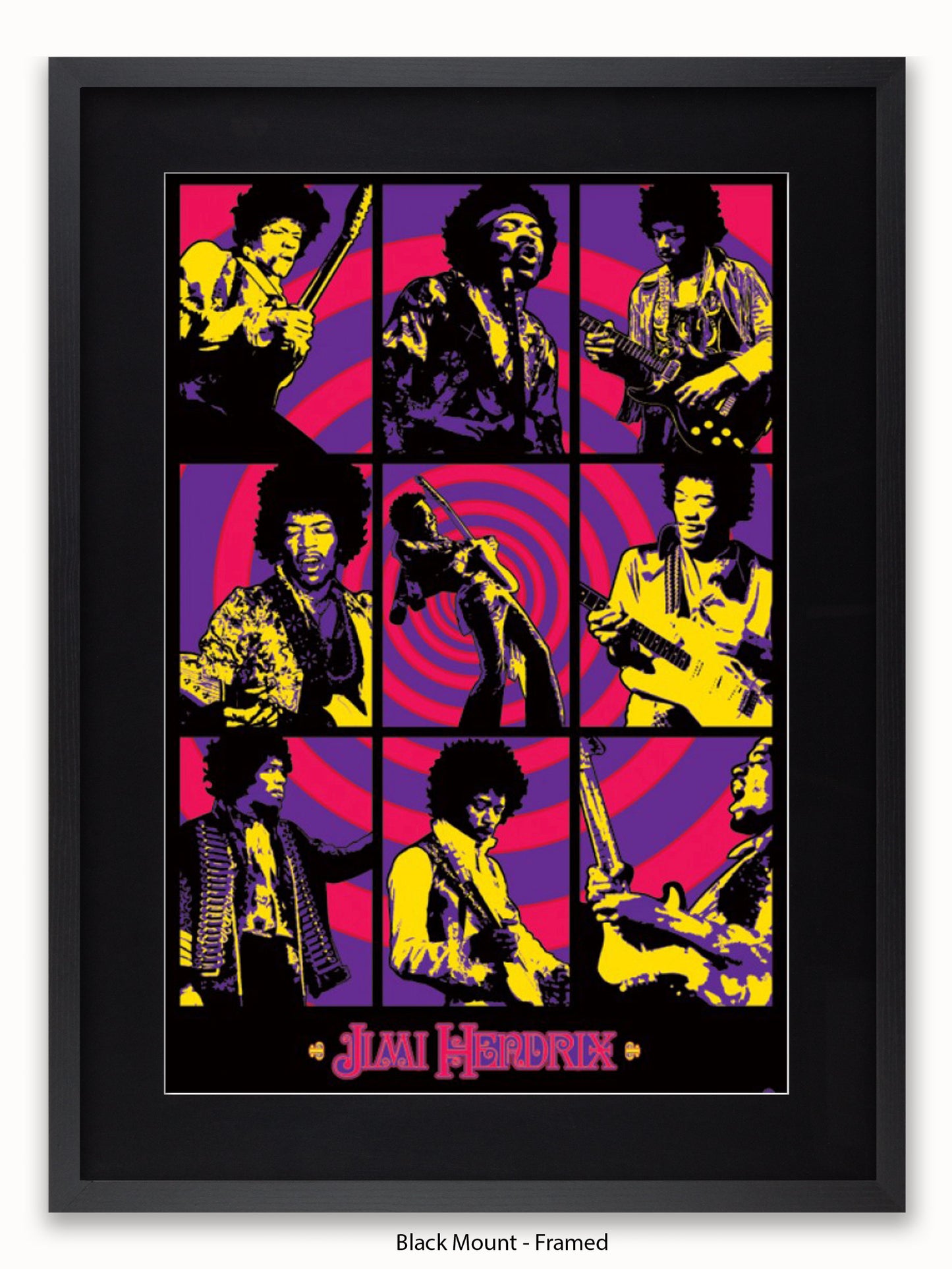 Jimi Hendrix Purple Haze Montage Poster