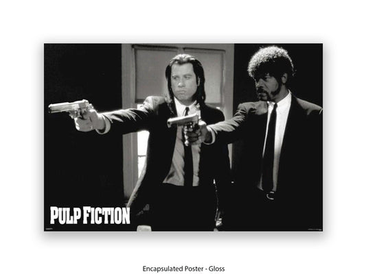 Pulp Fiction Poster Ð Vincent & Jules Guns Scene | Classic Tarantino Movie Poster