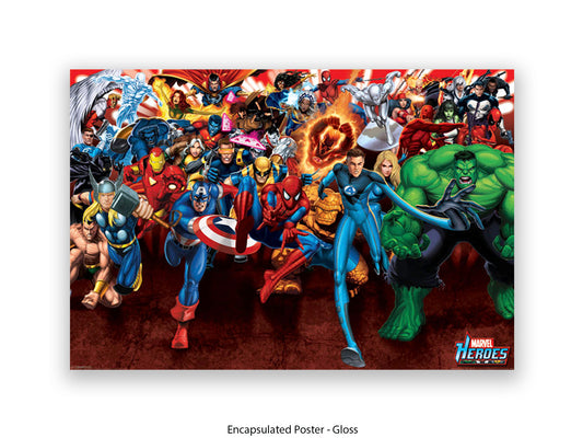 Marvel Superheroes Poster | Avengers & Spider-Man Wall Art | Comic Book Heroes Action Print