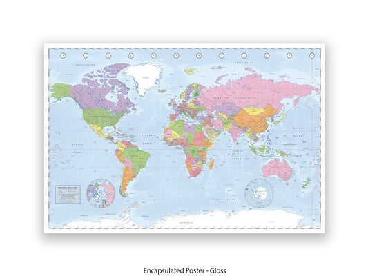 World Map | Miller Projection | Wall Decor Poster