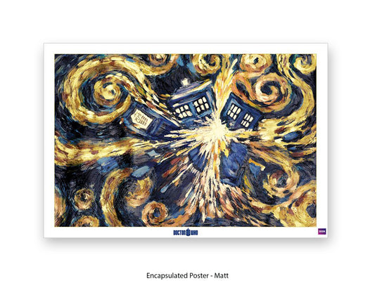 Doctor Who poster | the iconic Exploding TARDIS | Van Gogh Style artwork