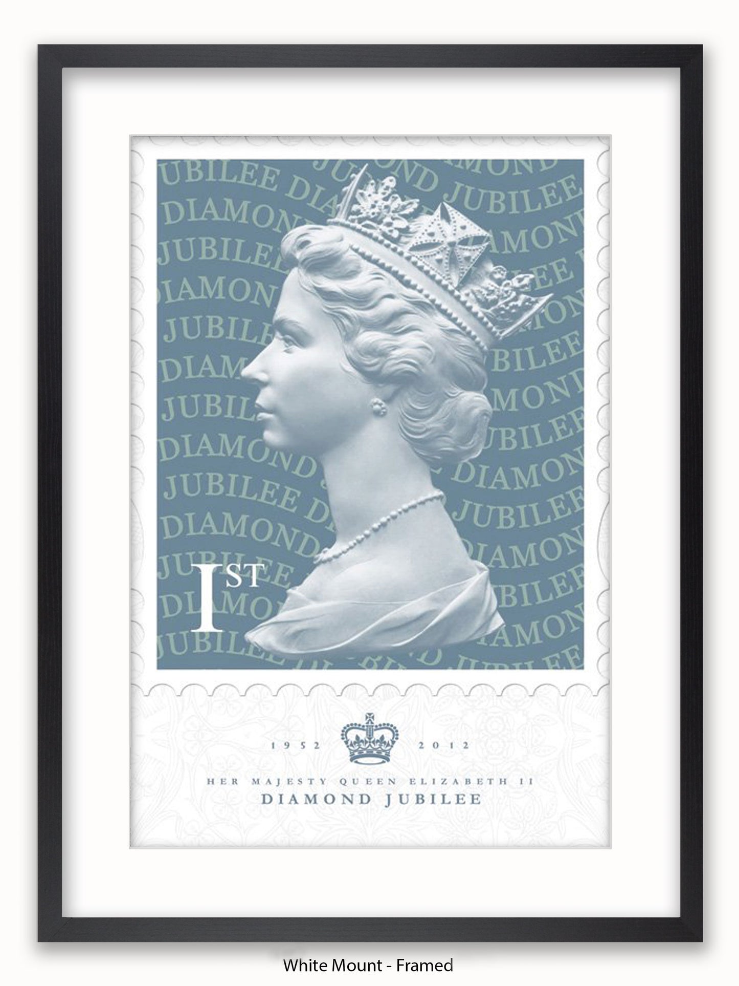 Queen Elizabeth II Diamond Jubilee Stamp Poster