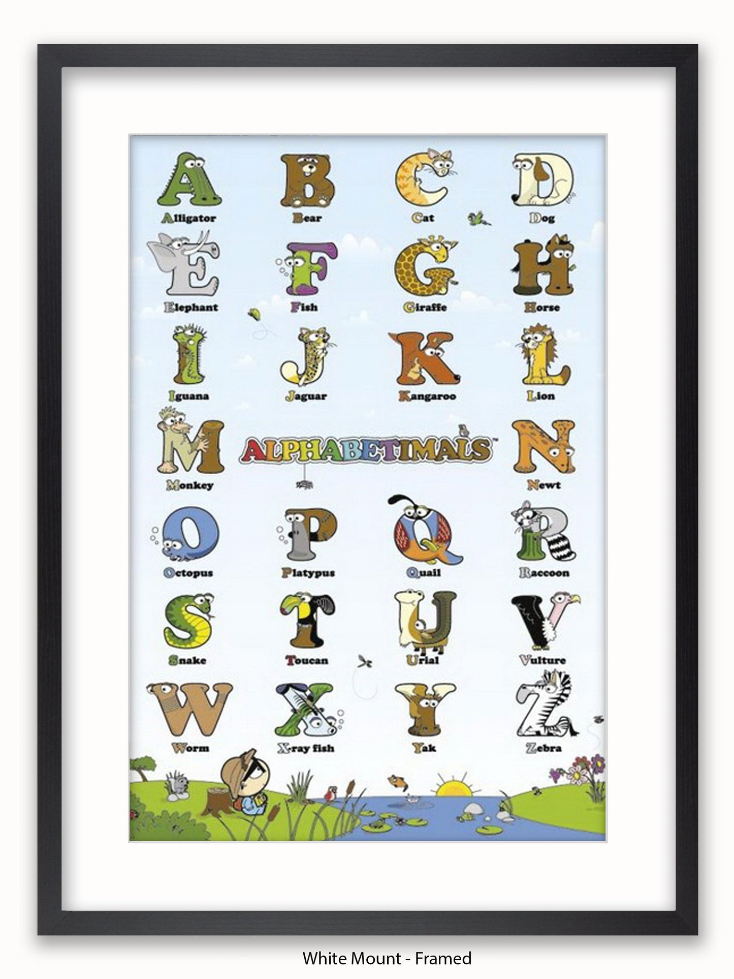 Alphabetimals Alphabet abc Poster