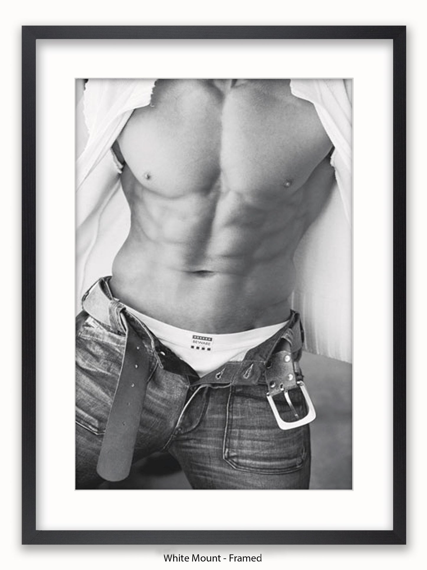 Sexy Man Black & White Torso II Poster