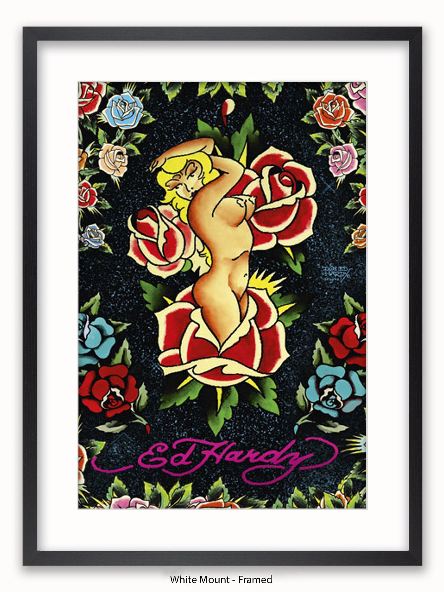 Ed Hardy Rose Pin Up Poster