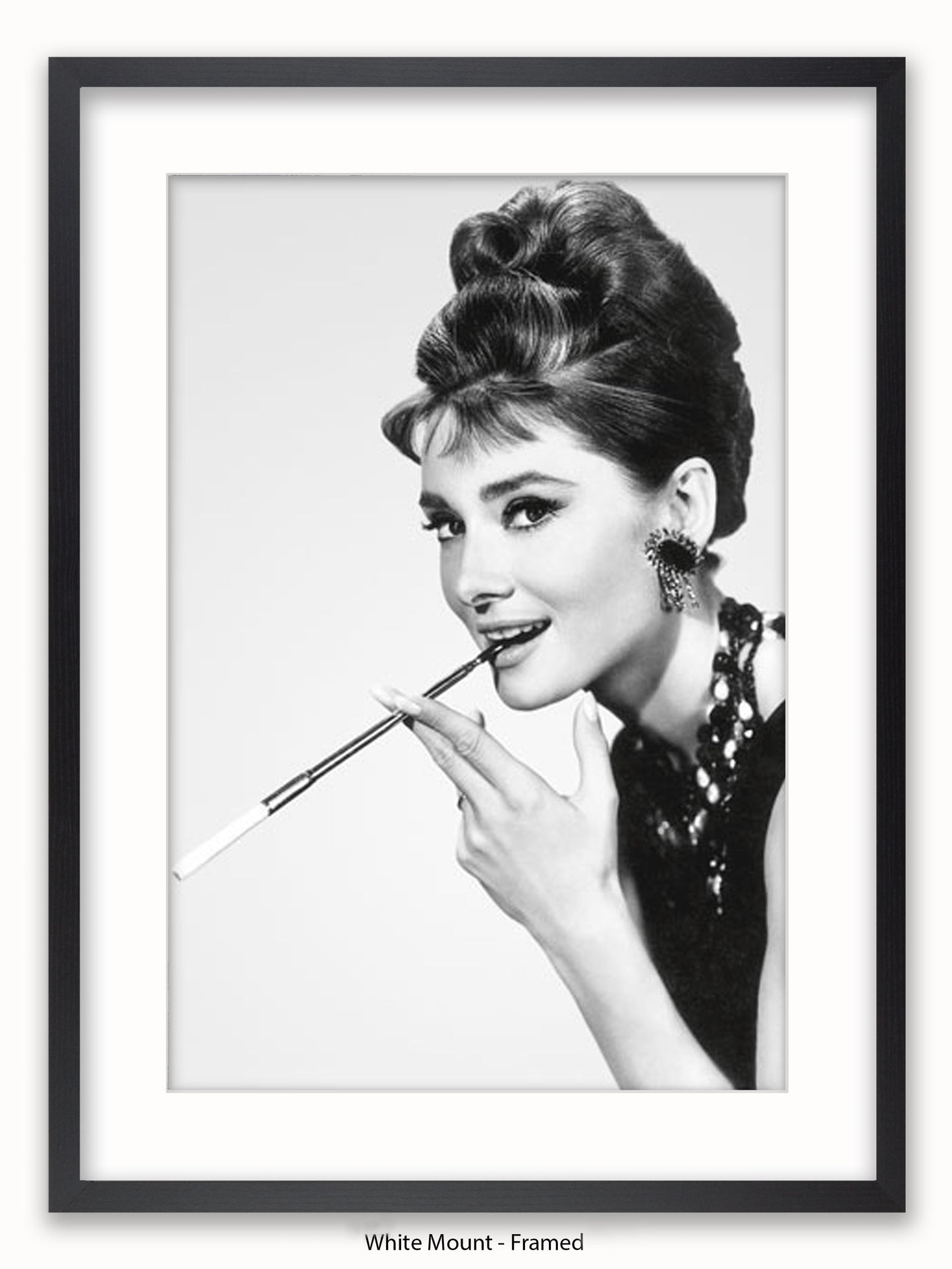 Audrey Hepburn Breakfast At Tiffany's Side Shot Cigarette Poster