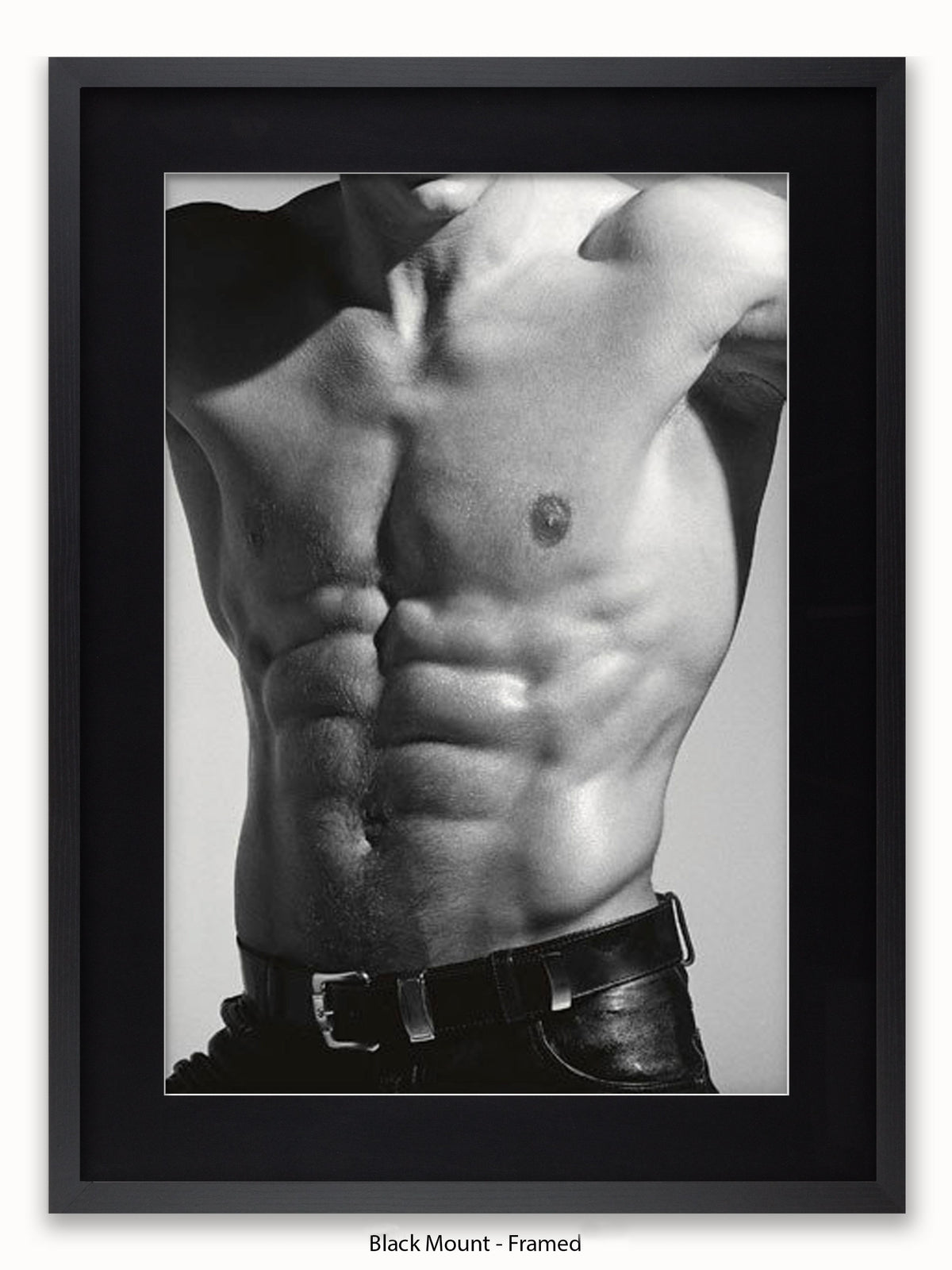 Sexy Man Torso Silver Print Poster