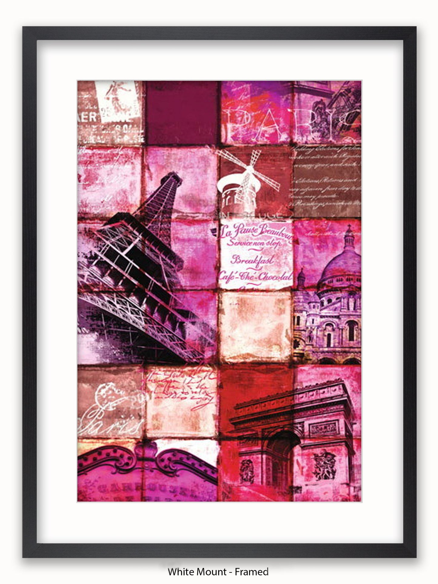 Paris Patchwork Collage Poster