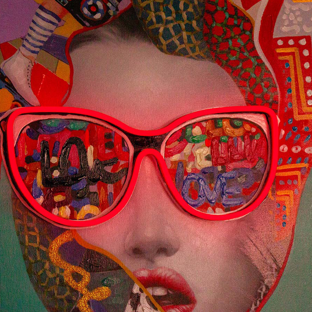 Chic Woman LED Neon Canvas Art