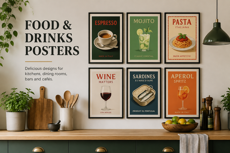 Food & Drinks Posters | Kitchen Wall Art & Bar Prints