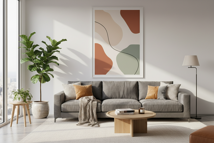 living room with a Giant Posters 140 x 100 cm | Extra Large XL 