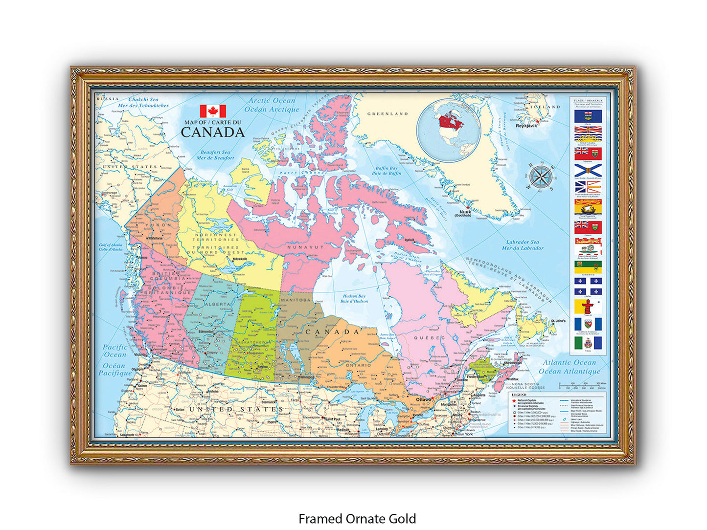 Canada Map Of Carte Du Canada Poster