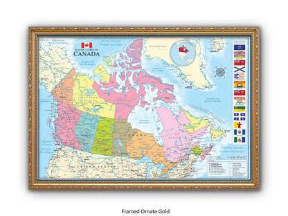 Canada Map Of Carte Du Canada Poster
