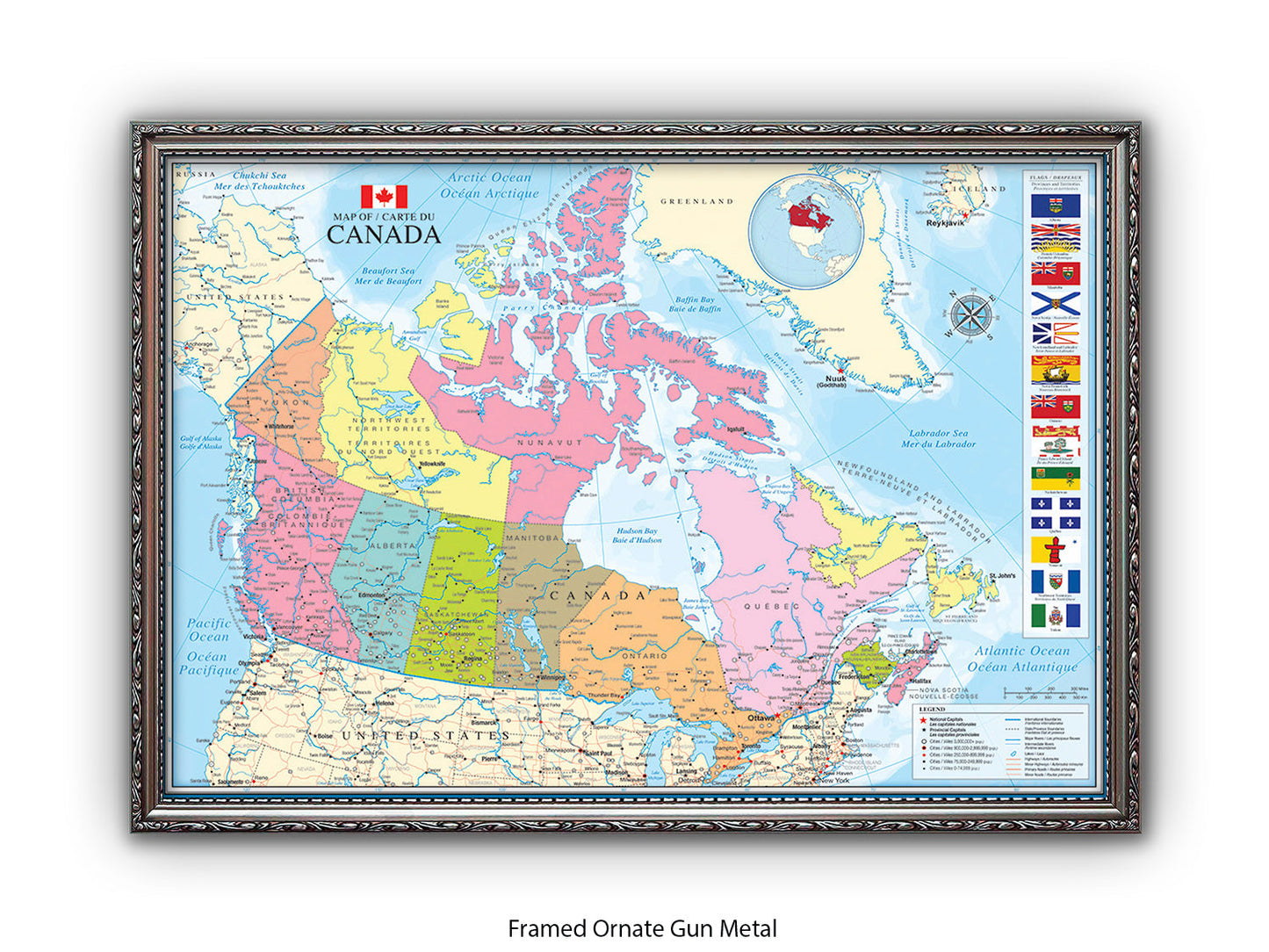 Canada Map Of Carte Du Canada Poster