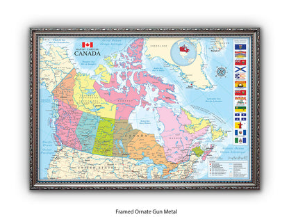 Canada Map Of Carte Du Canada Poster