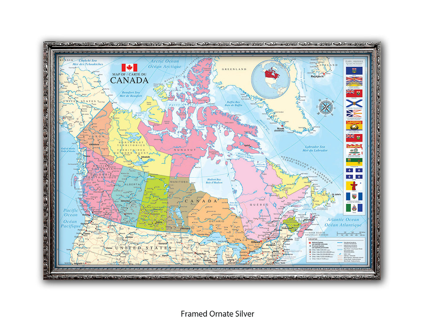 Canada Map Of Carte Du Canada Poster