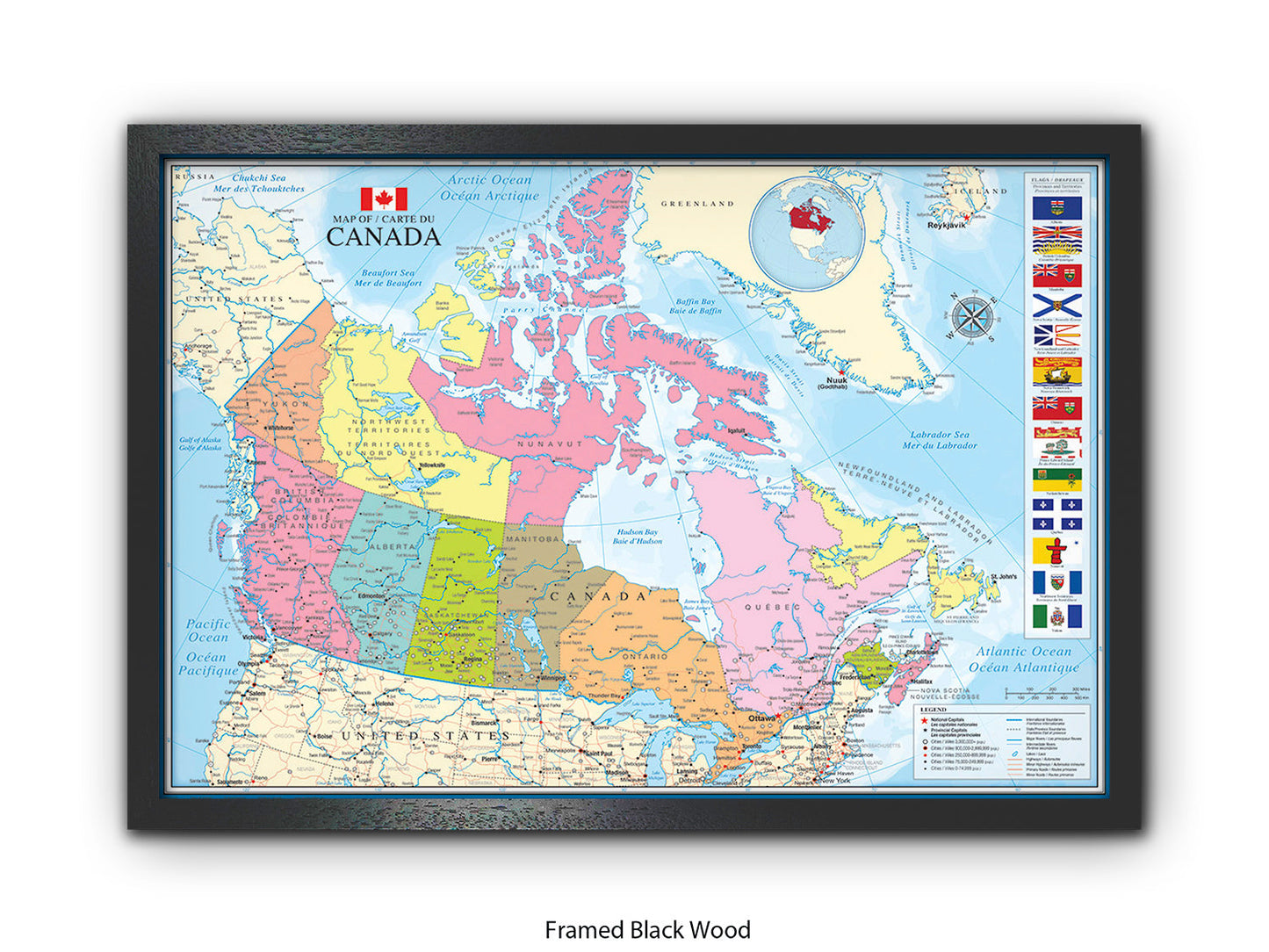 Canada Map Of Carte Du Canada Poster